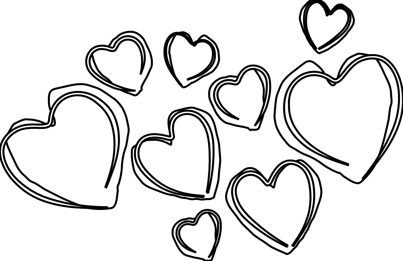 Heart Black and white Clip art - Hearts Black And White png download