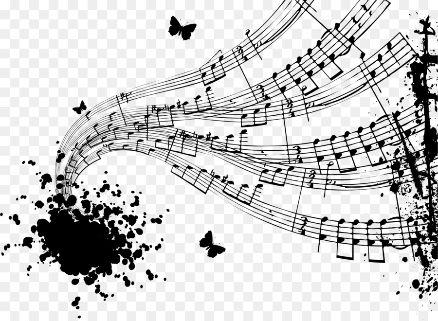 Musical note Musical theatre Black and white - black white png download - 2400*1755 - Free Transparent  png Download.