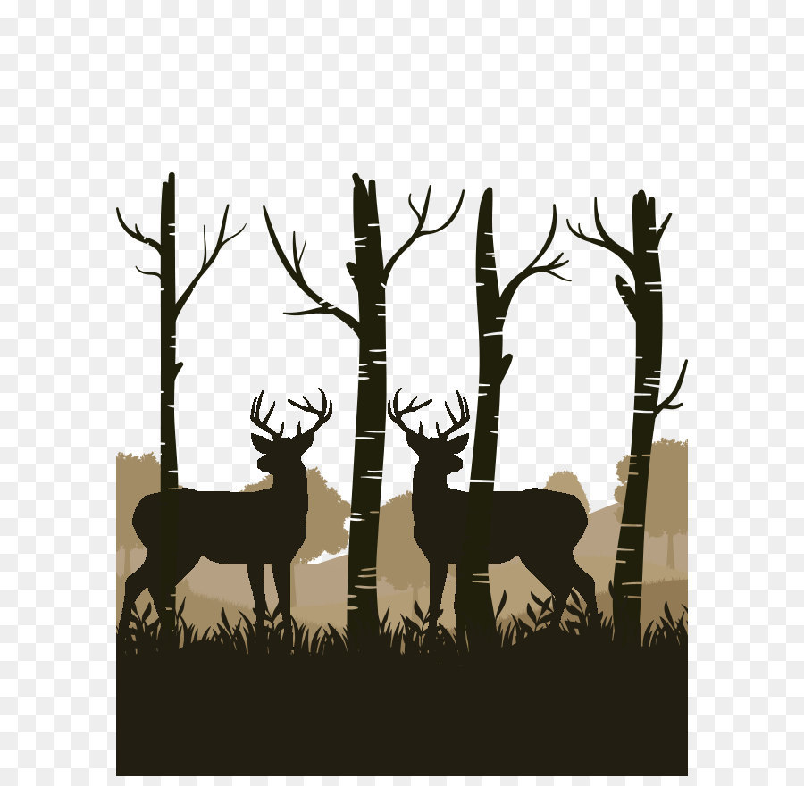 Reindeer Silhouette - Mountains png download - 640*869 - Free Transparent Deer png Download.