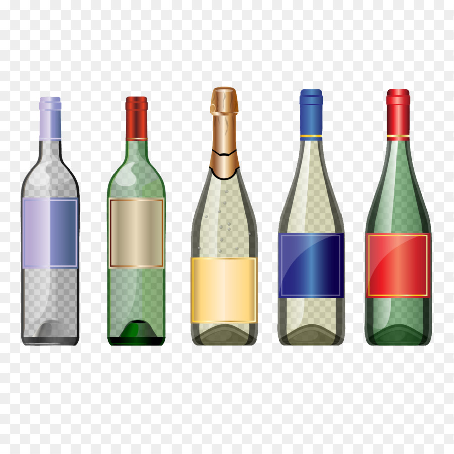 White wine Bottle Glass - Glass bottle vector png download - 1300*1300 - Free Transparent White Wine png Download.