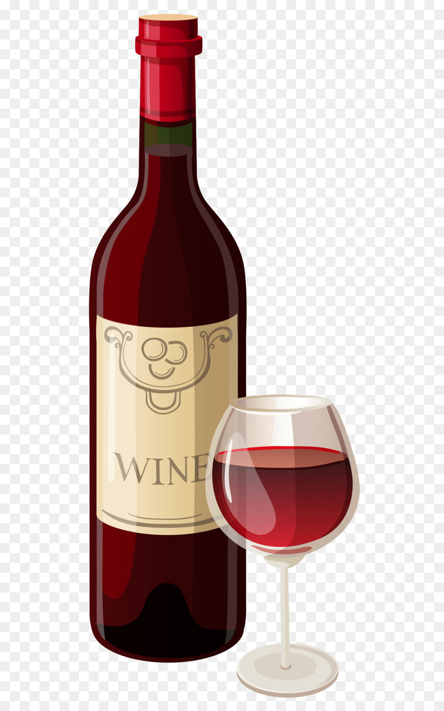 Red Wine Champagne Bottle Clip art - Wine Bottle and Glass PNG Vector Clipart png download - 2237*4946 - Free Transparent Red Wine png Download.