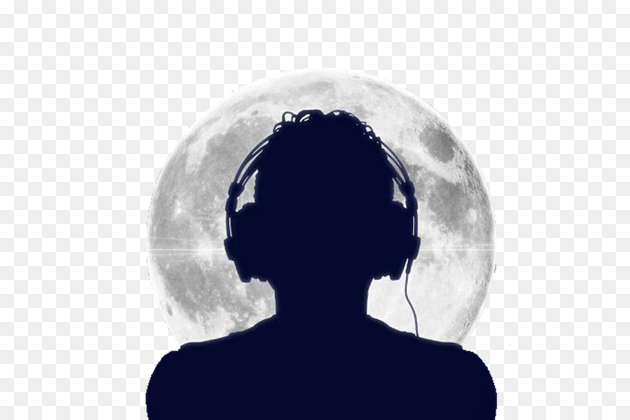 Headphones Silhouette Photography - Moonlight man png download - 600*600 - Free Transparent Headphones png Download.