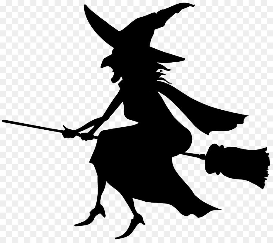 Witchcraft Black and white Silhouette Clip art - witch vector png download - 900*800 - Free Transparent Witchcraft png Download.