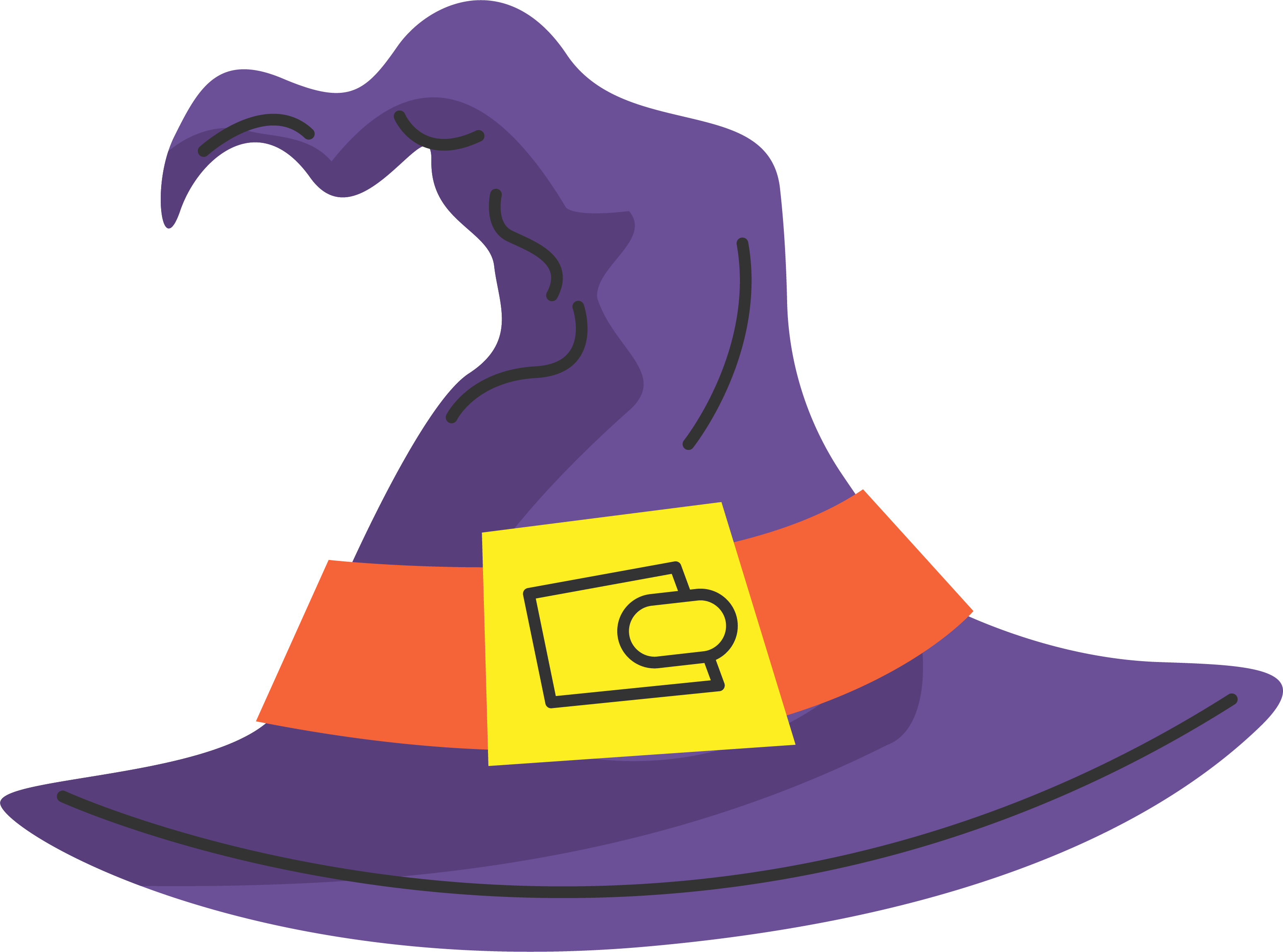 Witch hat Boszorkxe1ny - Purple cartoon Witch Hat png download - 3097*
