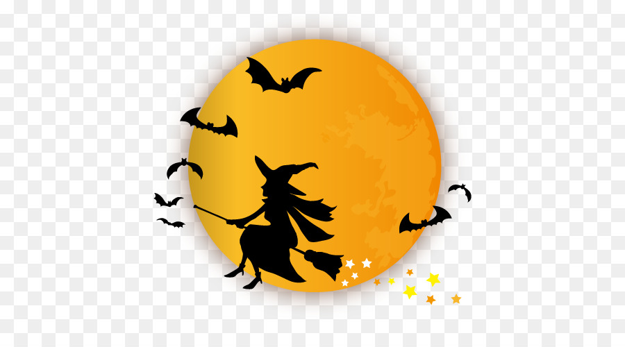 Halloween Full moon and witch illustration.png - others png download - 500*500 - Free Transparent Halloween  png Download.