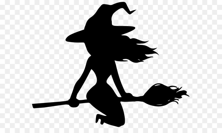 Halloween Witchcraft Silhouette Clip art - Halloween Witch on Broom Silhouette PNG Image png download - 8000*6483 - Free Transparent Witchcraft png Download.