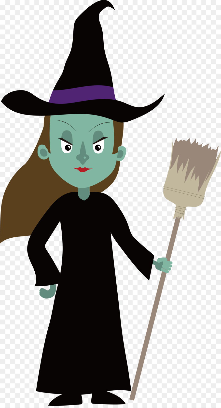 Boszorkxe1ny Disguise Halloween Illustration - Black Witch vector png download - 2883*5290 - Free Transparent Disguise png Download.