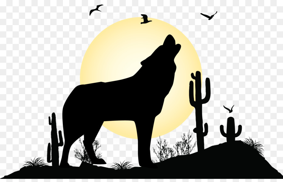 Gray wolf Landscape Silhouette Illustration - Vector illustration wolf png download - 4554*2884 - Free Transparent Gray Wolf png Download.