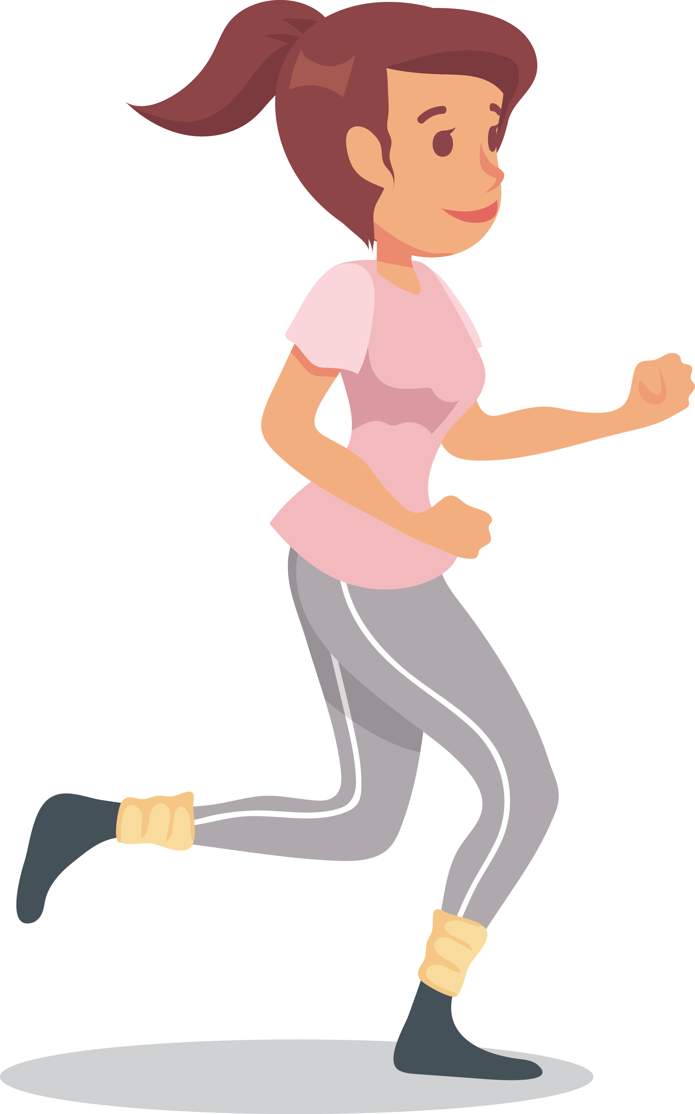 Running Cartoon Illustration - Running woman png download - 2337*3742