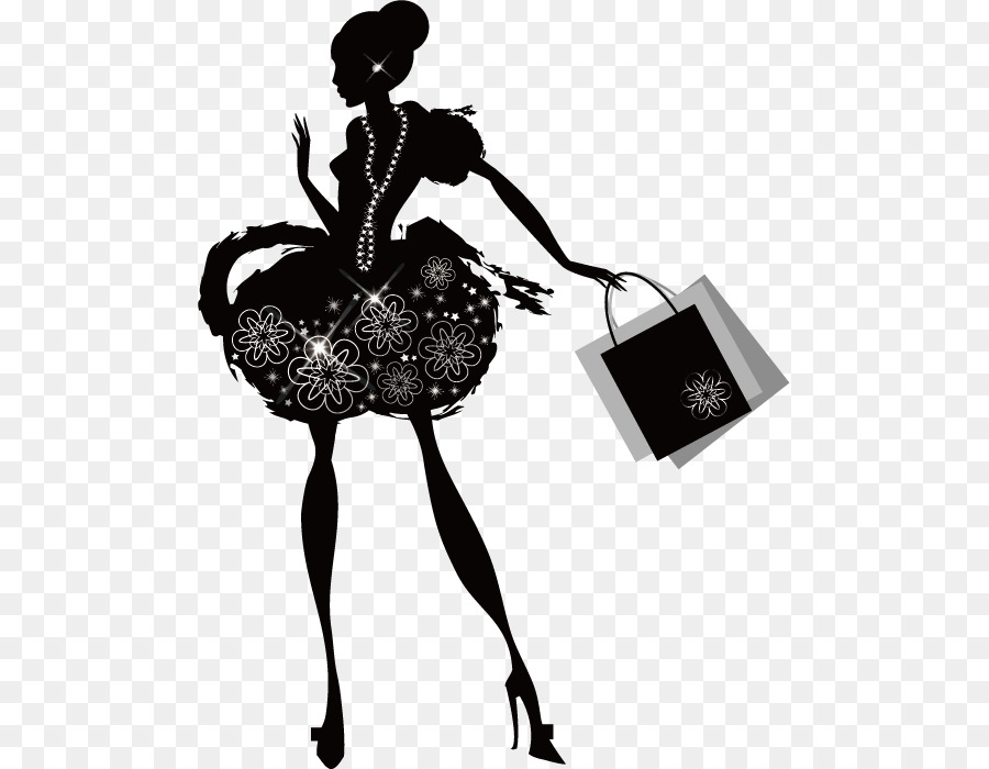 Shopping Silhouette - Shopping woman fashion silhouette sketch png download - 539*700 - Free Transparent  png Download.