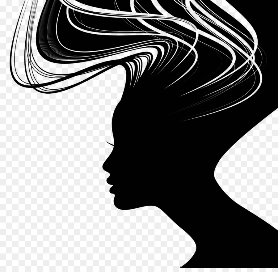 Woman Silhouette Face Illustration - Black long hair beauty shadow png download - 1024*987 - Free Transparent Woman png Download.