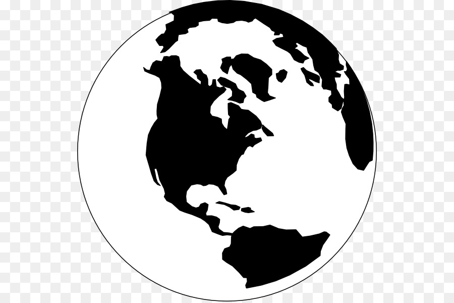 Globe World Black and white Clip art - Earth Black And White png download - 594*597 - Free Transparent Globe png Download.