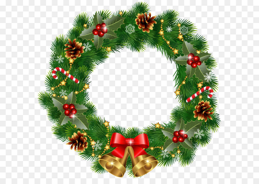 Wreath Christmas decoration Clip art - Christmas Wreath with Bells PNG Clipart Image png download - 6156*5936 - Free Transparent Rudolph png Download.