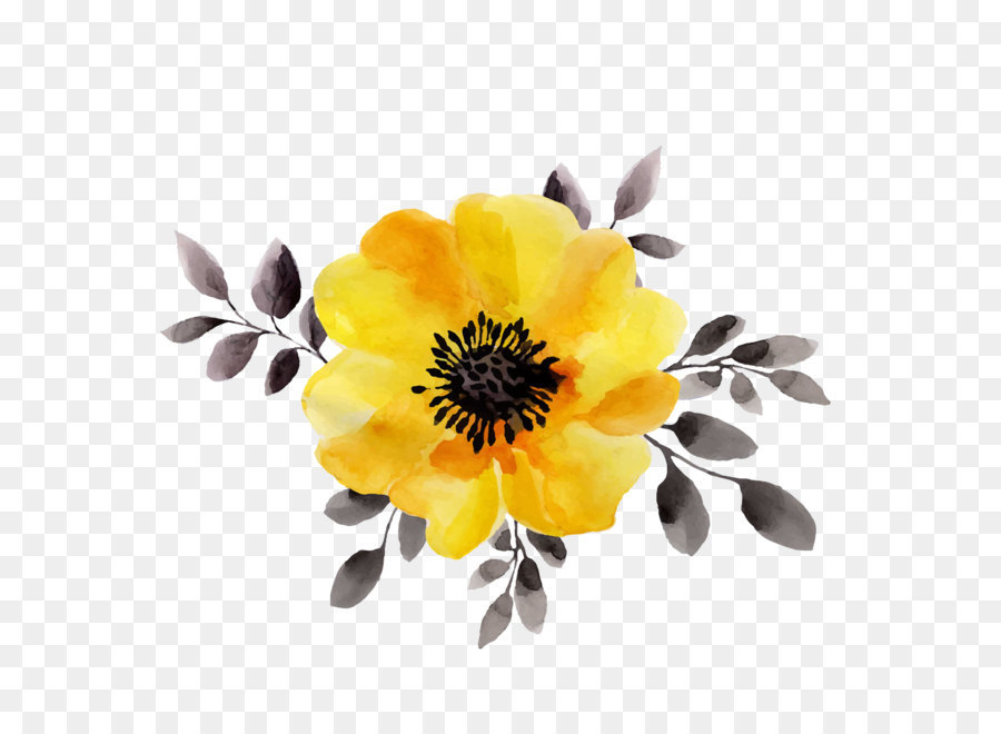 Flower Yellow Watercolor painting Stock illustration - Yellow flowers png download - 1024*1024 - Free Transparent Watercolour Flowers png Download.