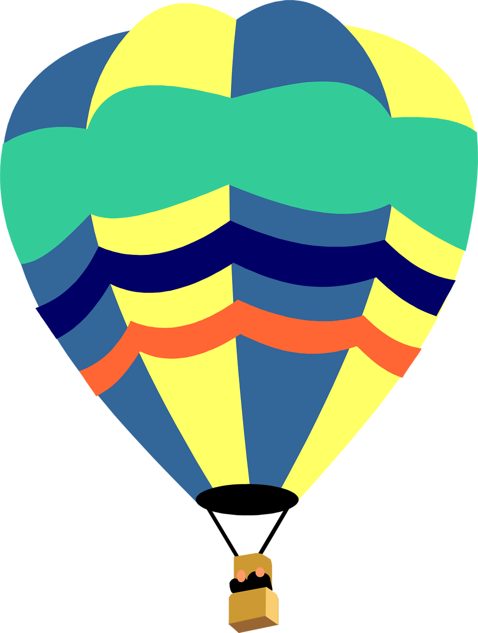 Hot Air Balloon Clip Art Outline 