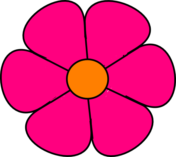 Pink Flowers Cartoon 