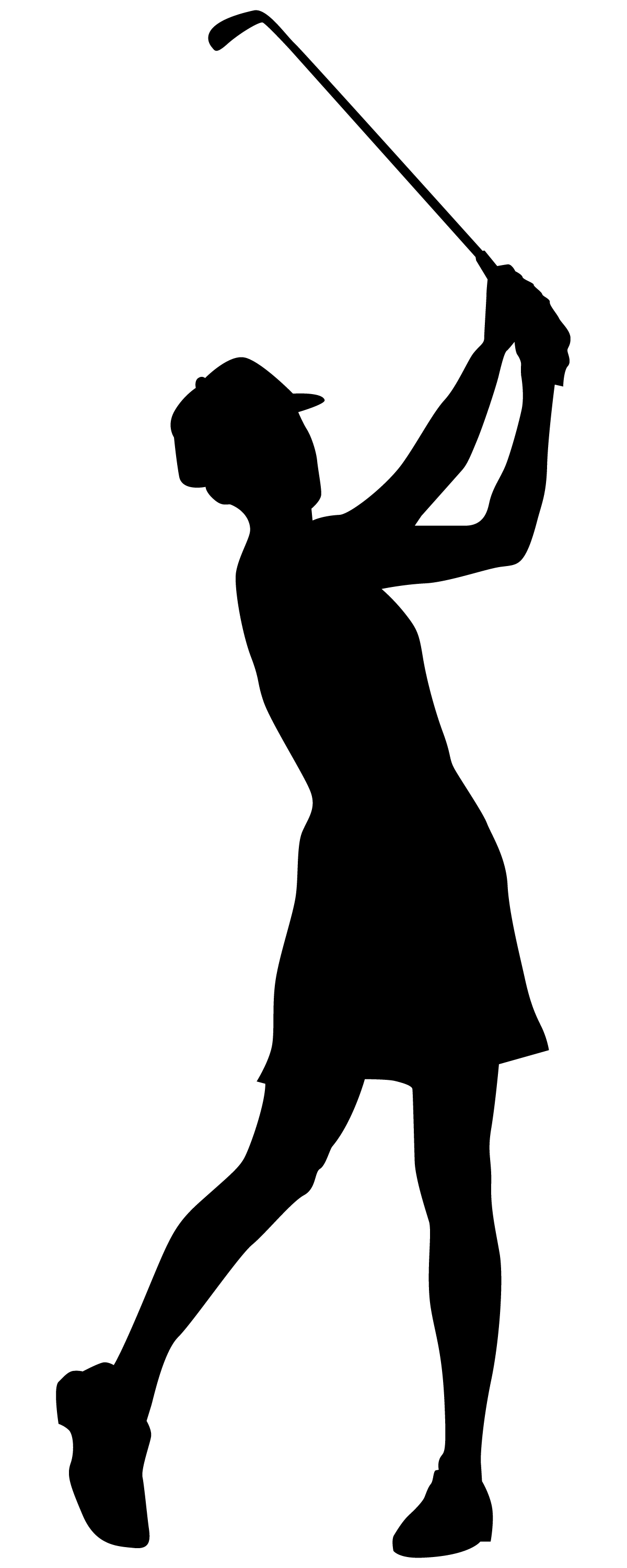 Lady Golfer Silhouette Clipart 