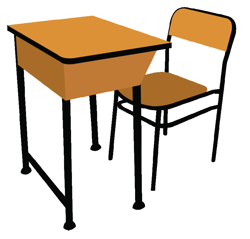 Student desk chair clipart 