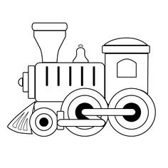 Toy Train Black And White Clipart 
