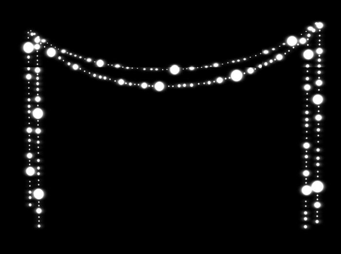 String lights clipart black and white 