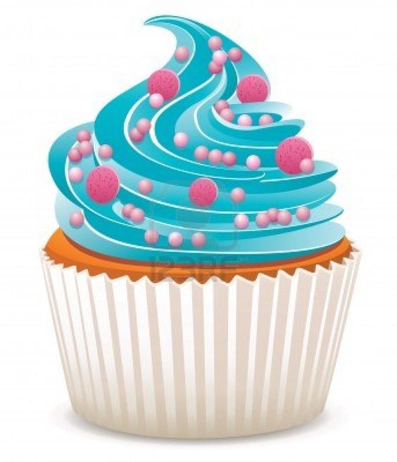 Cupcakes are FUN! Vector Blue Cupcake With Sprinkles Royalty Free 