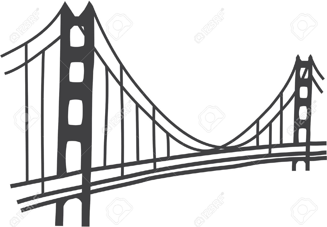 Simple golden gate bridge clipart 