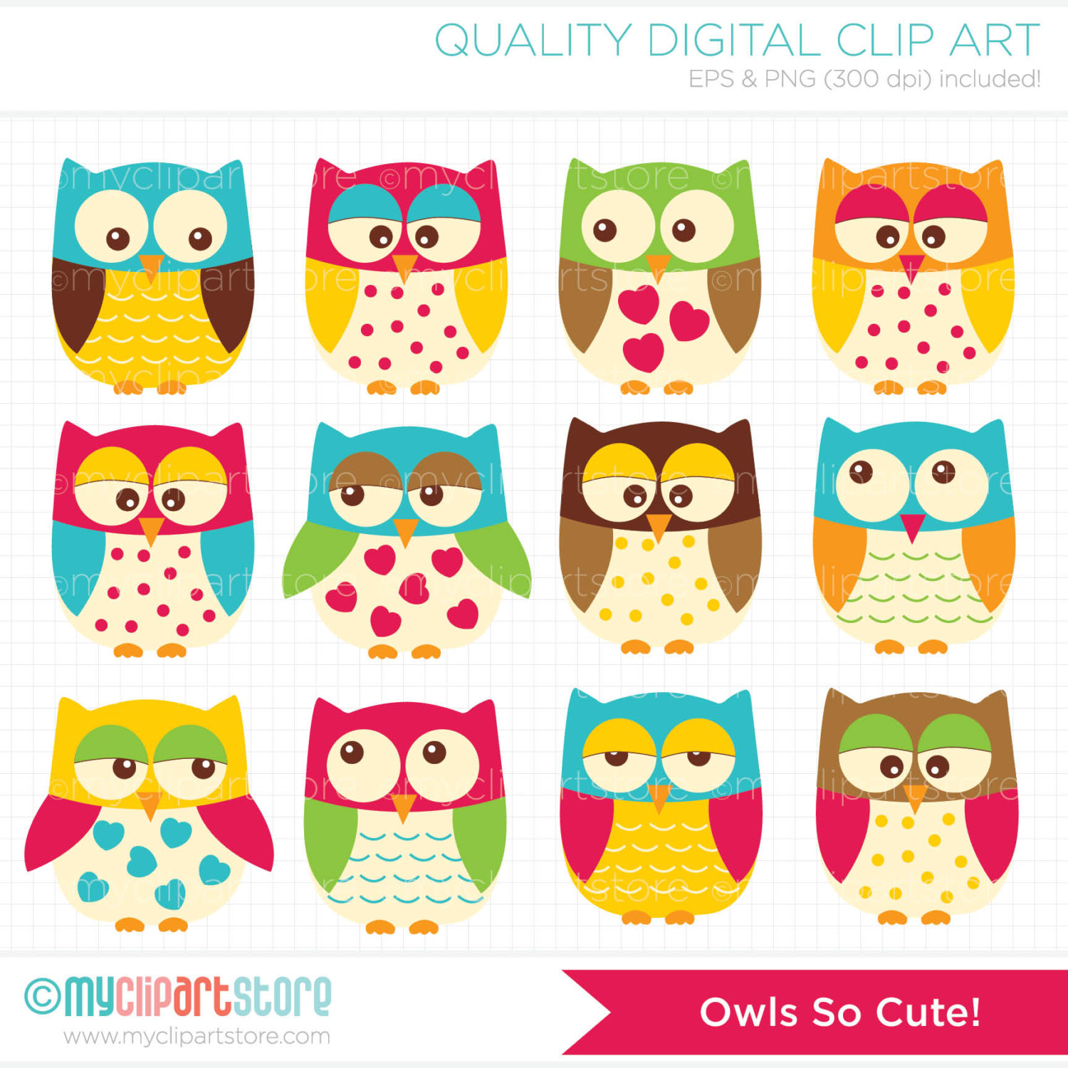 Cute owl pattern clipart 