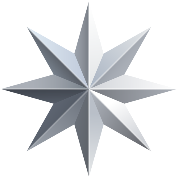 Silver Star Transparent PNG Image 