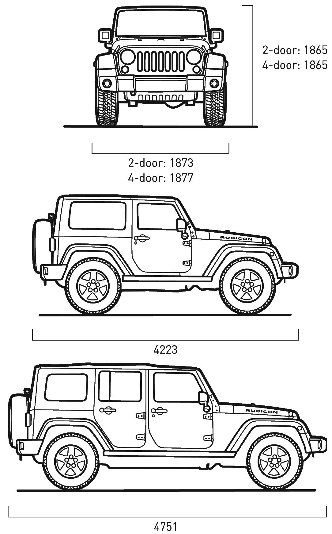 jeep wrangler dimensions - Clip Art Library