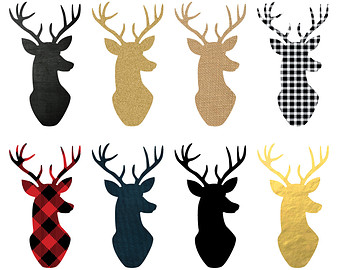 Deer head silhouette clip art 