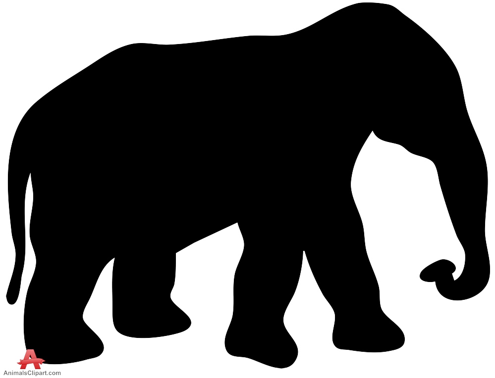 African Elephant Silhouette Clipart 