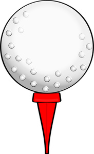 Clip Art Golf Ball On Tee Clipart 