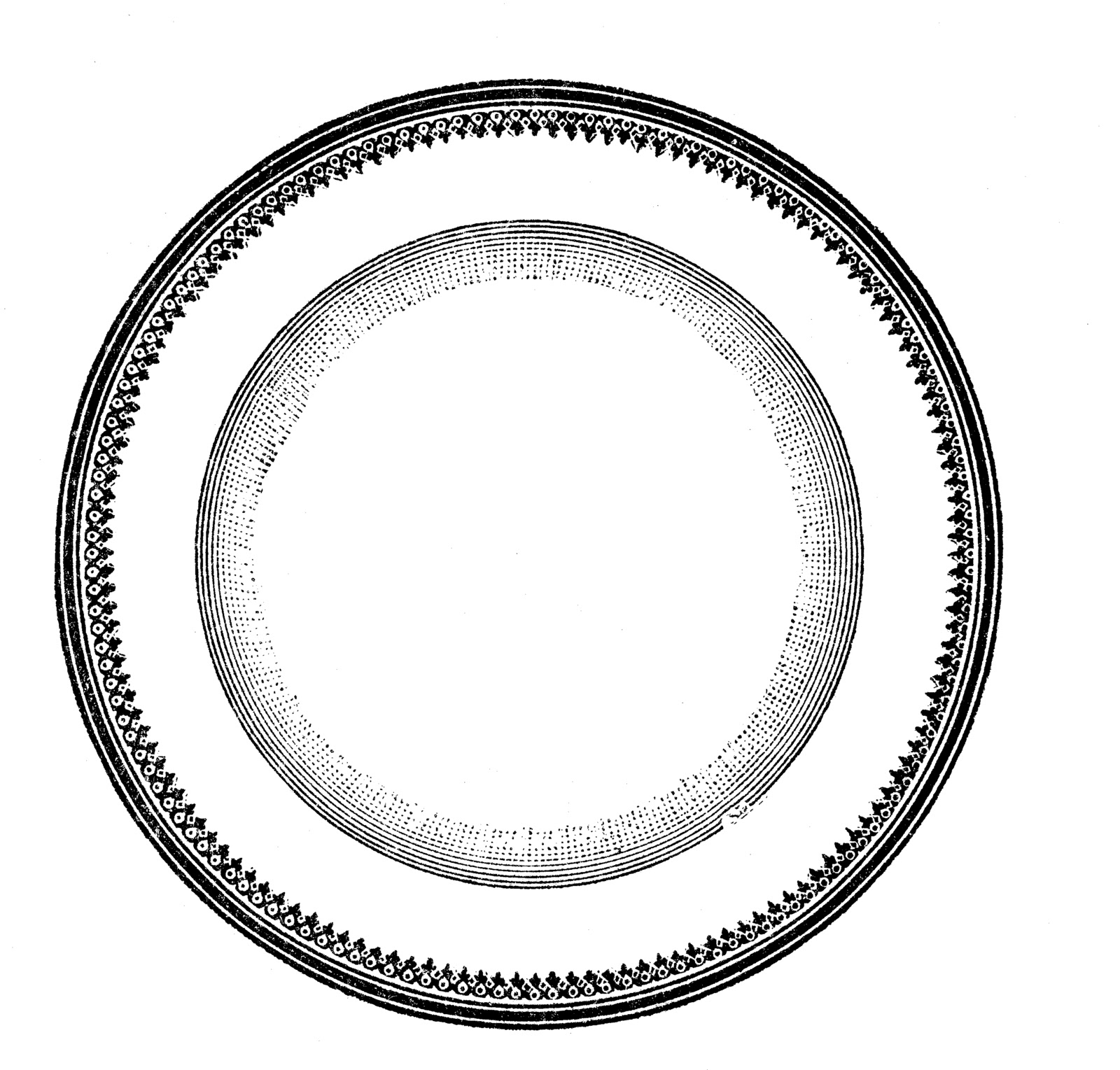 Plate Black And White Clipart.