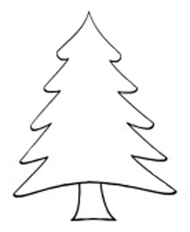 black and white christmas tree outline clipart - Clip Art Library