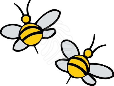 bees flying clipart