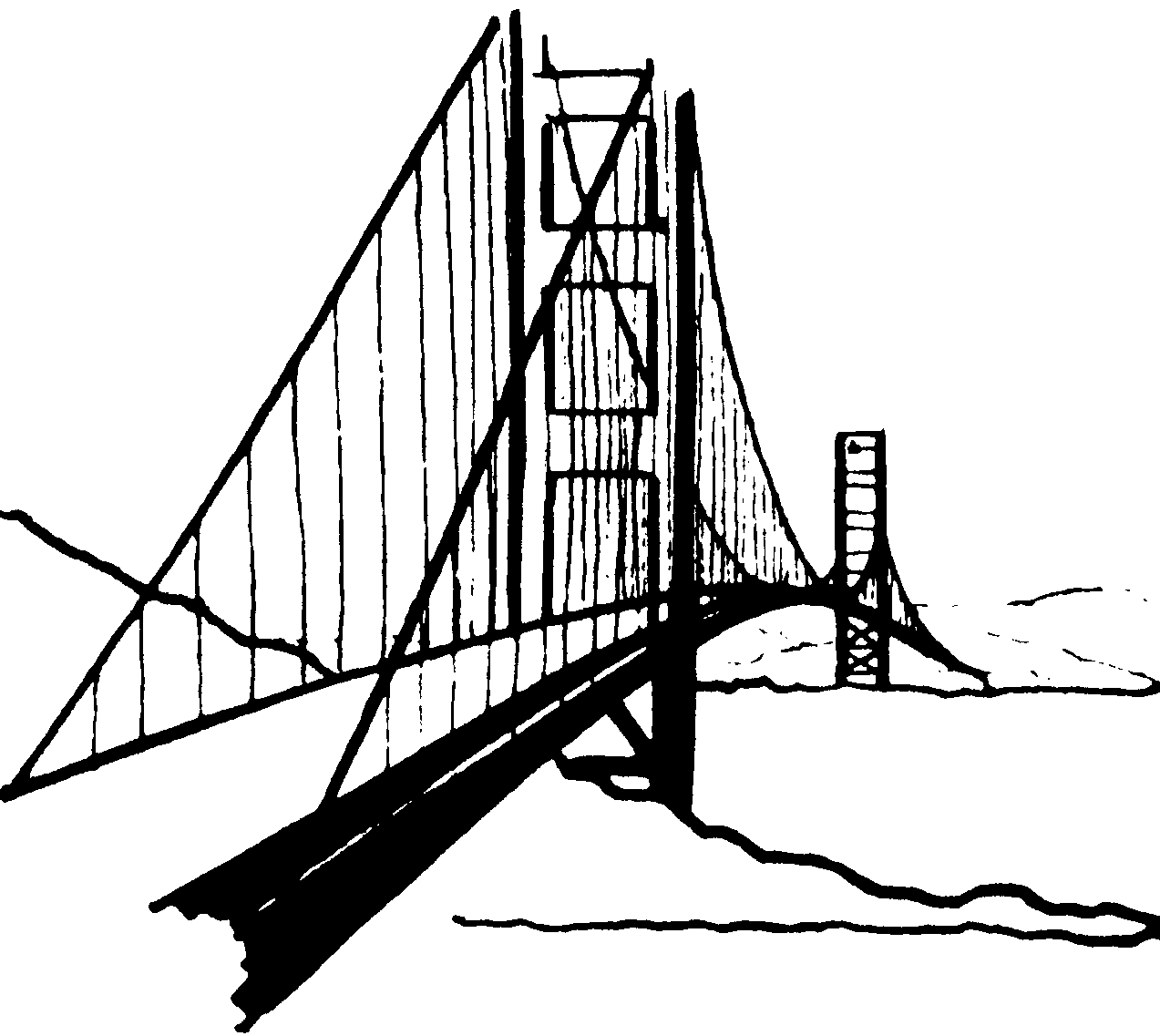 Bridge Black And White Clipart 