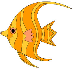 Orange Tropical Fish Clip Art 