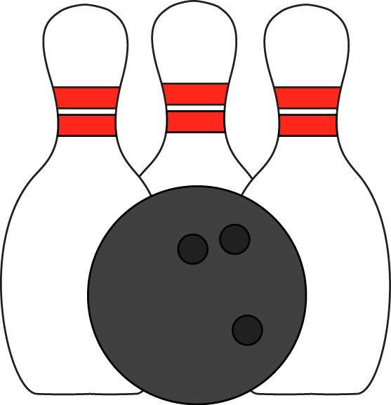 Bowling Pins and Ball Clip Art 