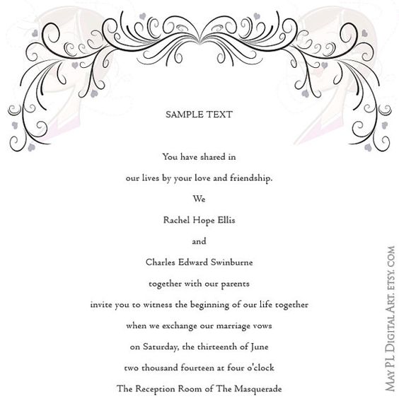 Wedding Clipart Retro Elegant Flourish Curly Borders Swirl Bridal 