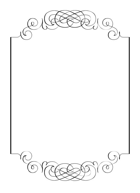 Free vintage clip art image: Calligraphic frames and borders 