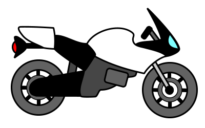 Drawing a cartoon motorcycle 