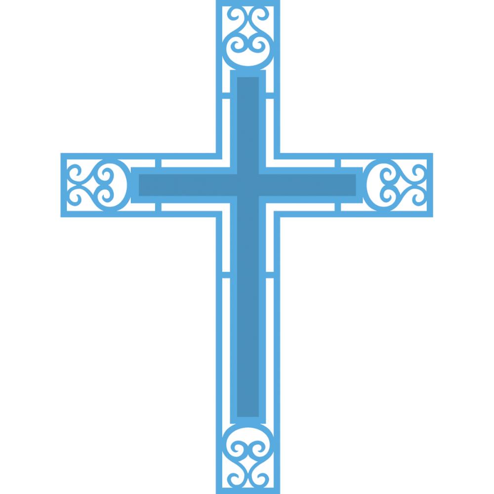 Blue Baptism Cross Clipart 
