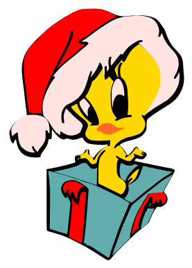 Merry christmas santa tweety bird clip art pictures and drawing 