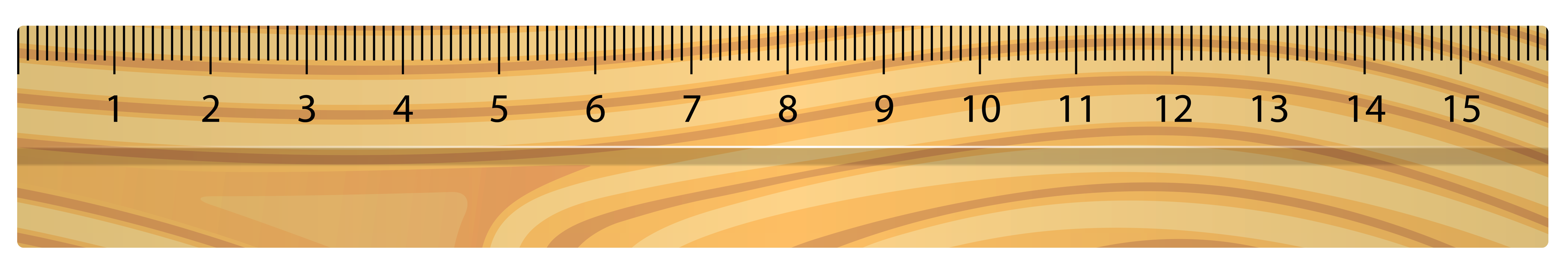 Wooden Ruler Transparent PNG Vector Clipart 