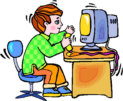 Play computer games clipart 