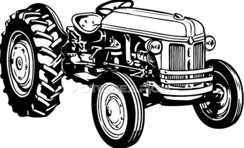 Old tractor clipart 