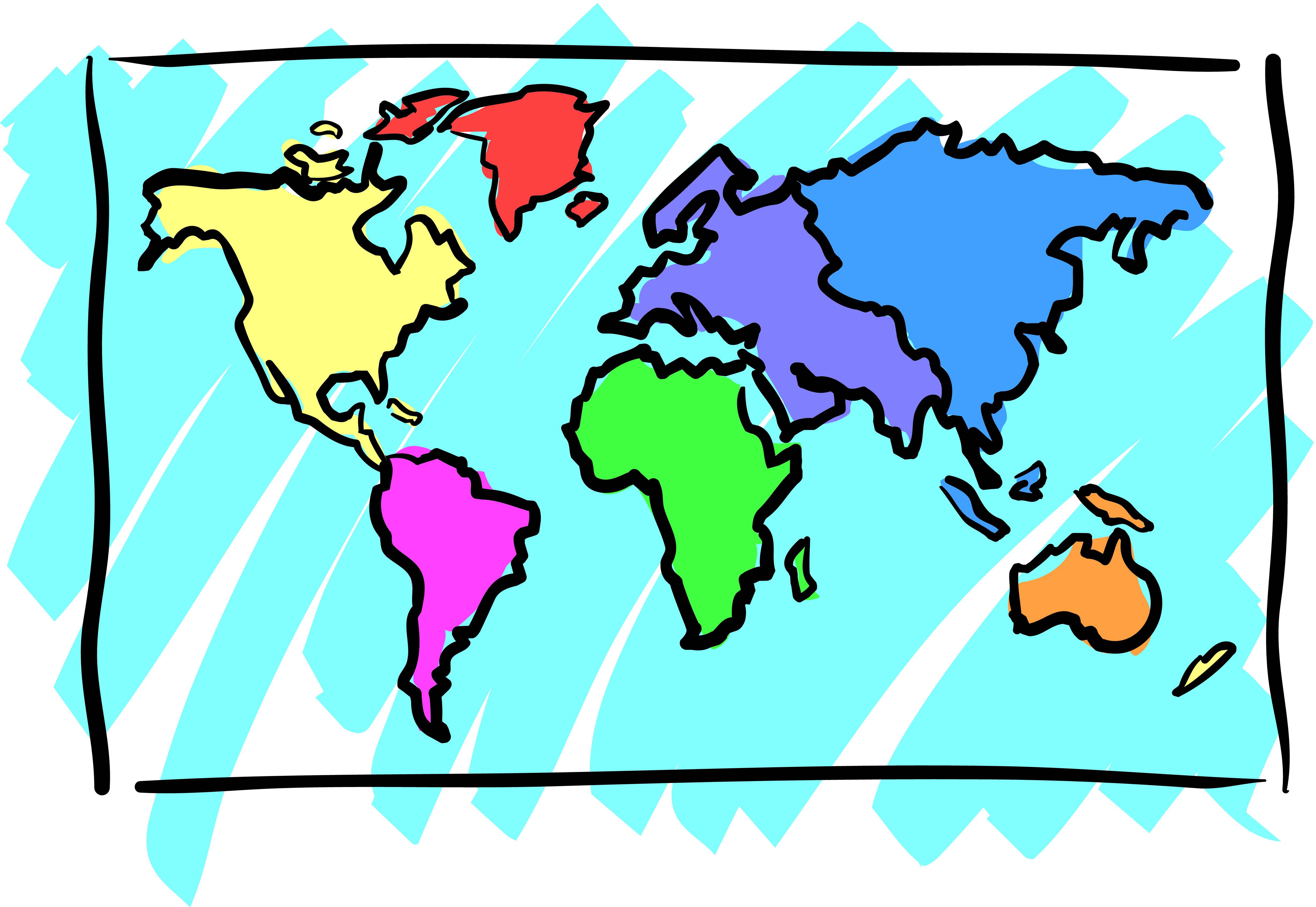 easy to draw map - Clip Art Library