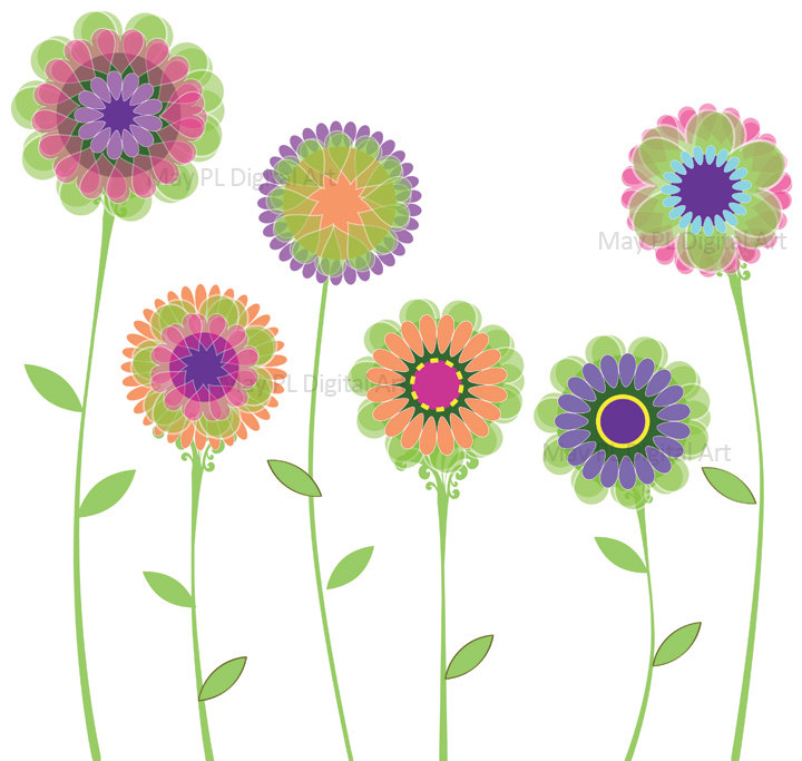 Green flower clipart free png 