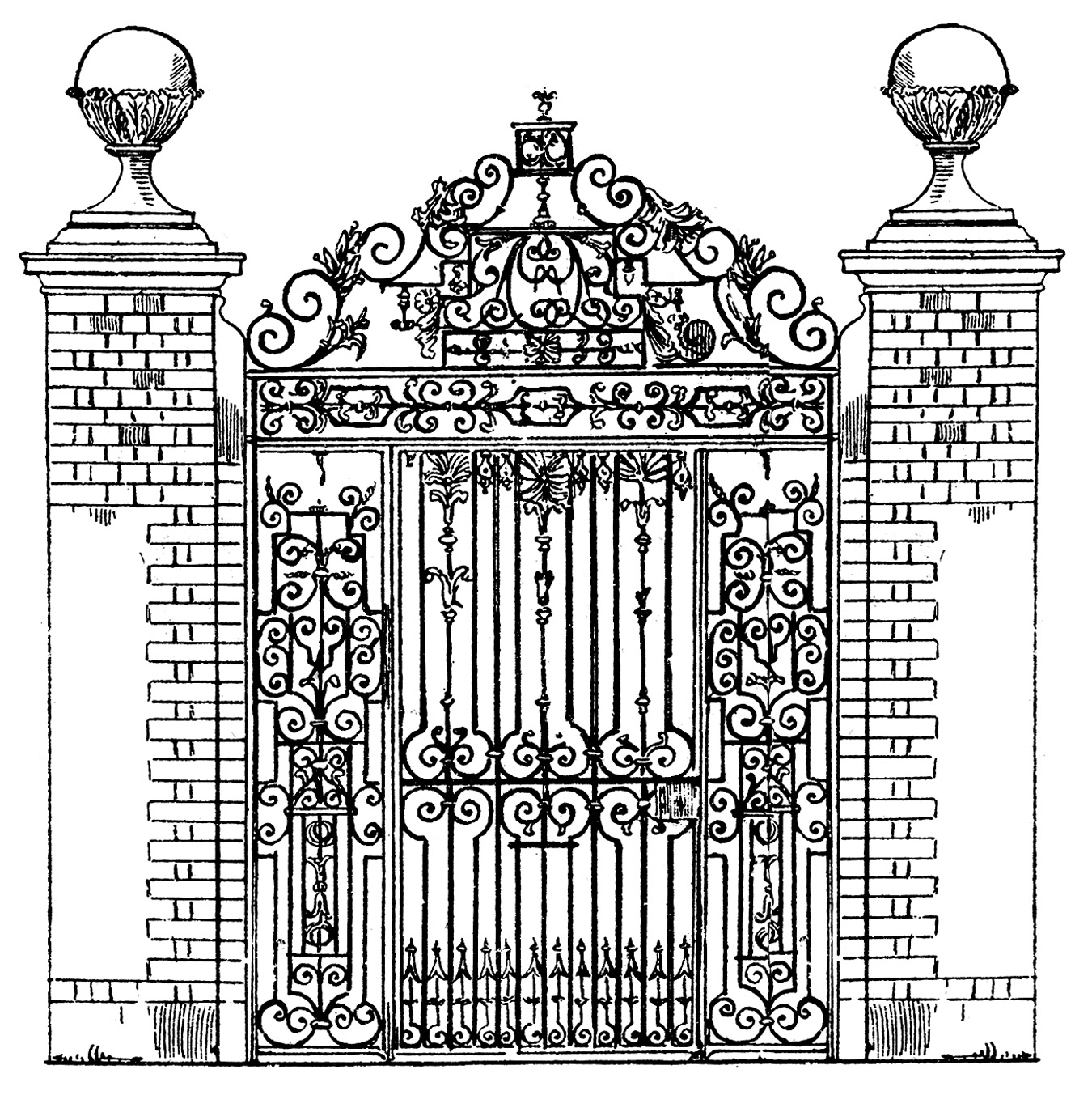 Victorian Iron Gate Clipart 