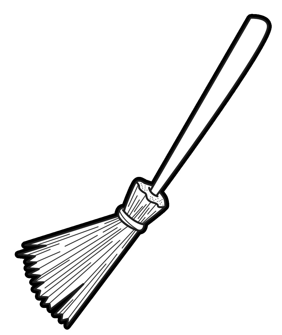 broom clipart black and white - Clip Art Library